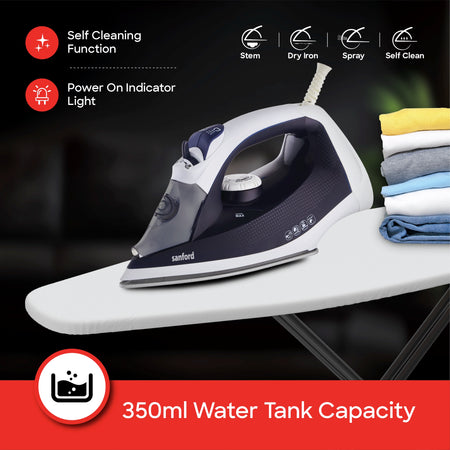 Sanford SF70CSI HA Steam Iron – 350ml water tank capacity feature callout