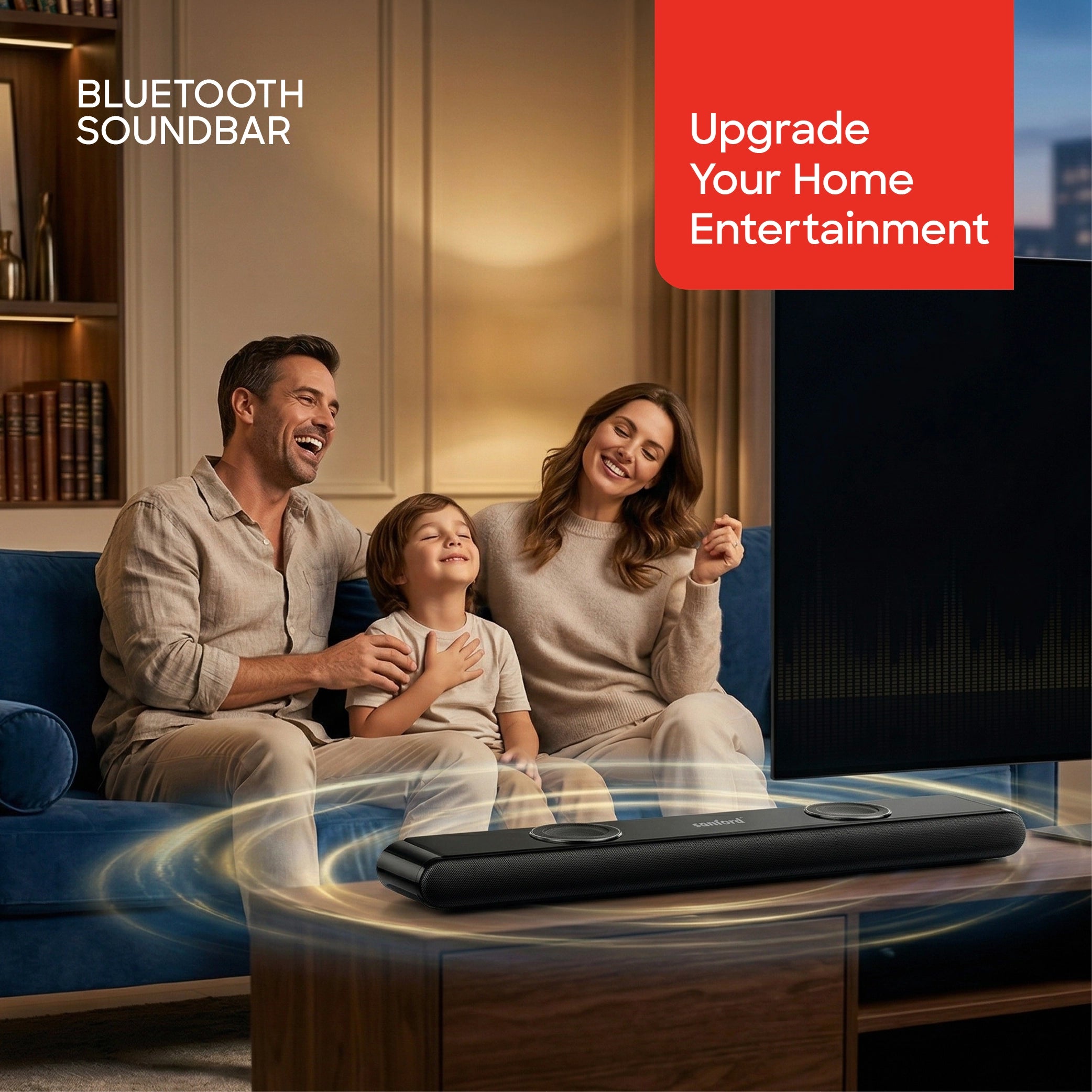 130W Bluetooth soundbar 2.2 channel LED display & multi device connectivity sanford 2