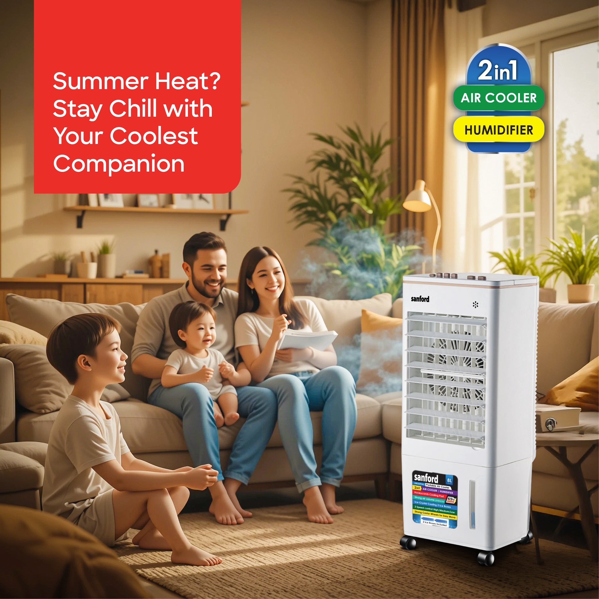 best portable air cooler 8L Water Tank Honeycomb Cooling Ice Box Oscillation sanford 2