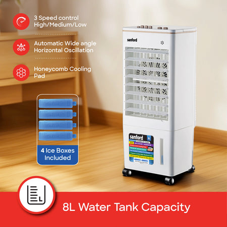 best portable air cooler 8L Water Tank Honeycomb Cooling Ice Box Oscillation sanford 3