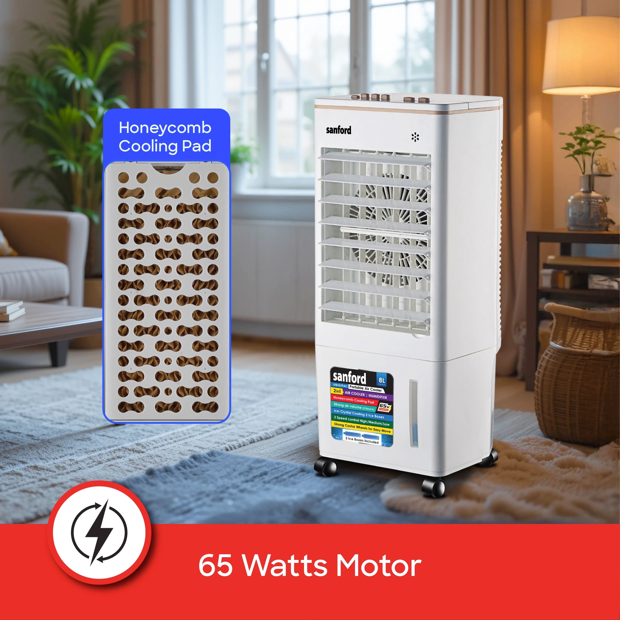 best portable air cooler 8L Water Tank Honeycomb Cooling Ice Box Oscillation sanford 4