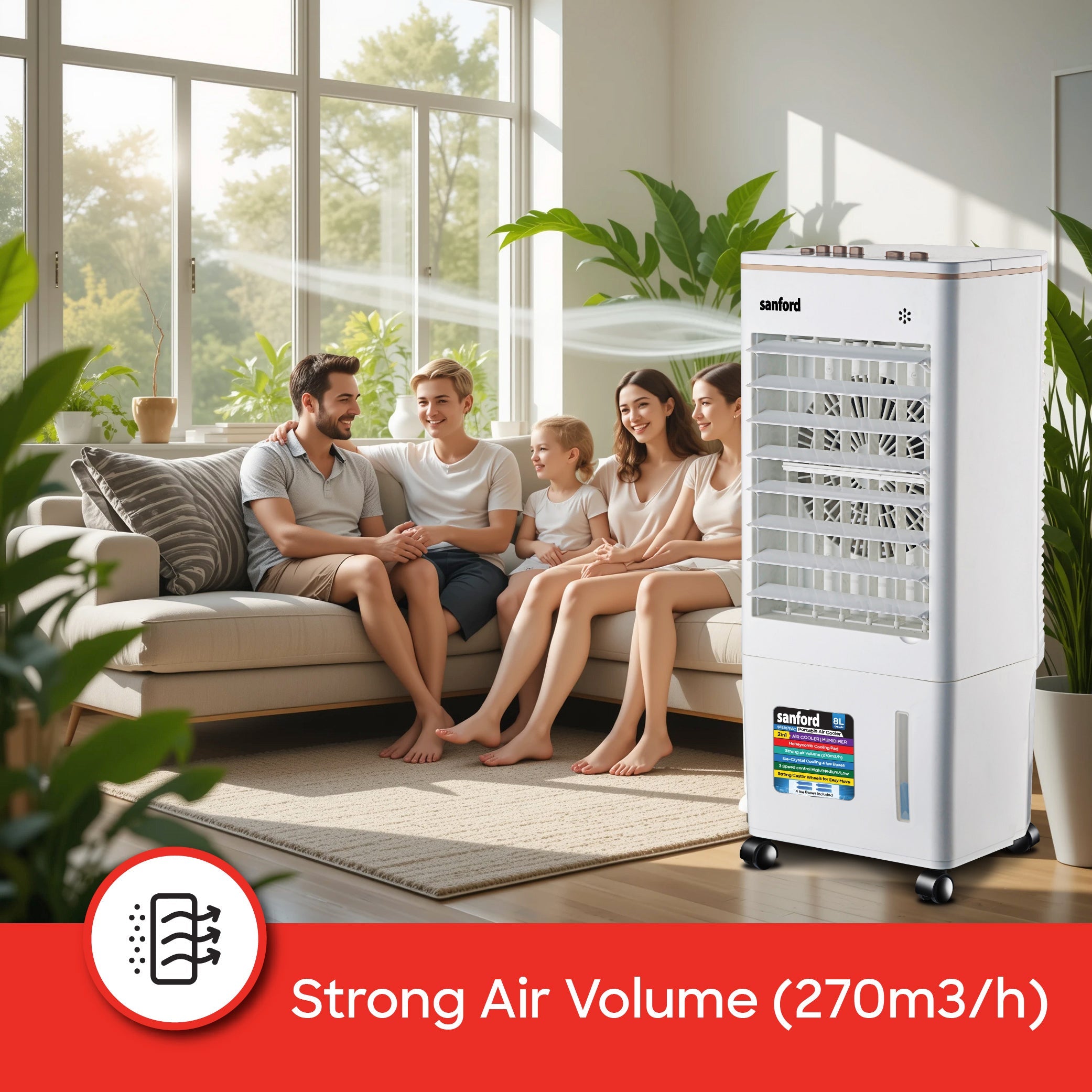 best portable air cooler 8L Water Tank Honeycomb Cooling Ice Box Oscillation sanford 5