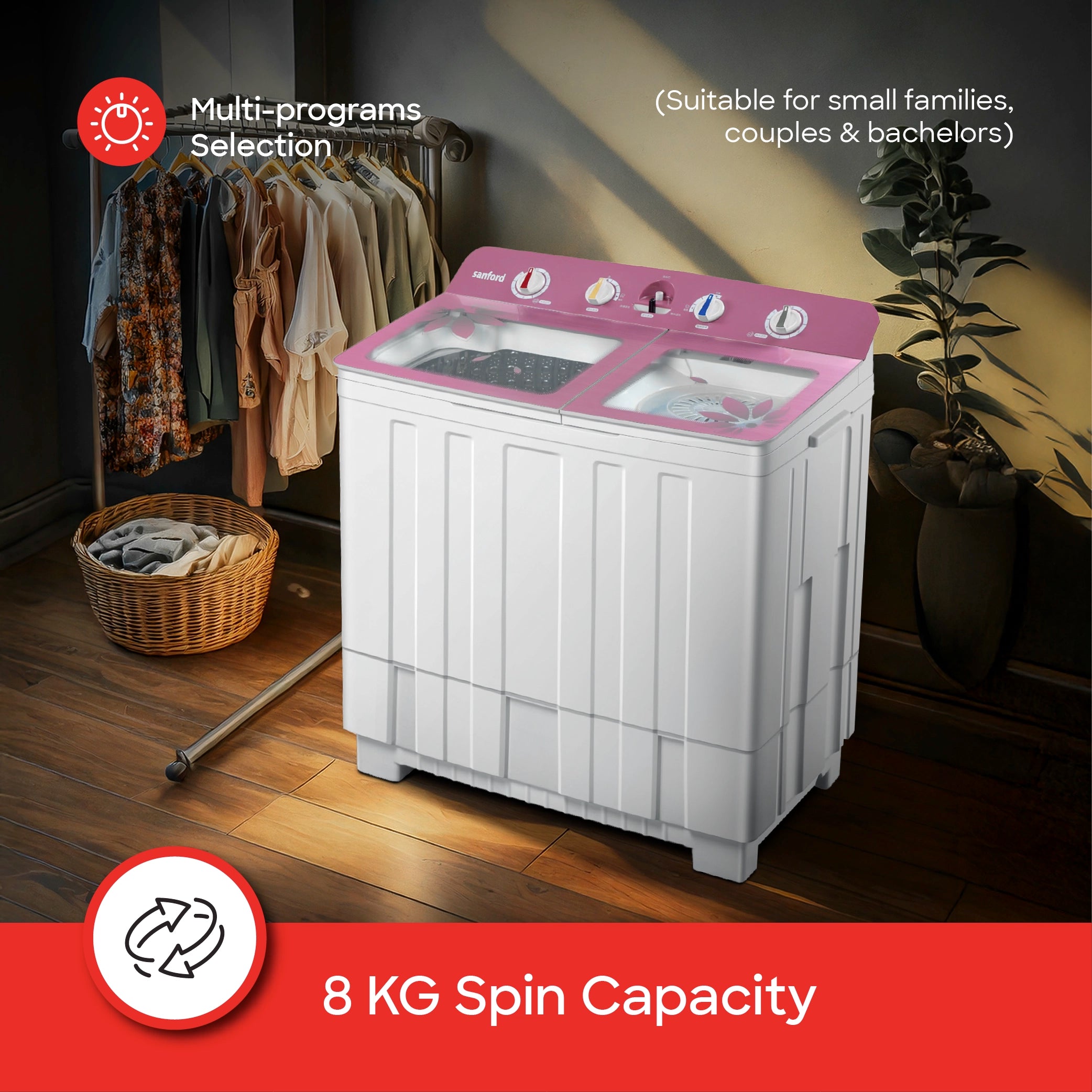 best washing machine Twin Tub 15kg Semi Automatic Air Dry Low Noise sanford 4