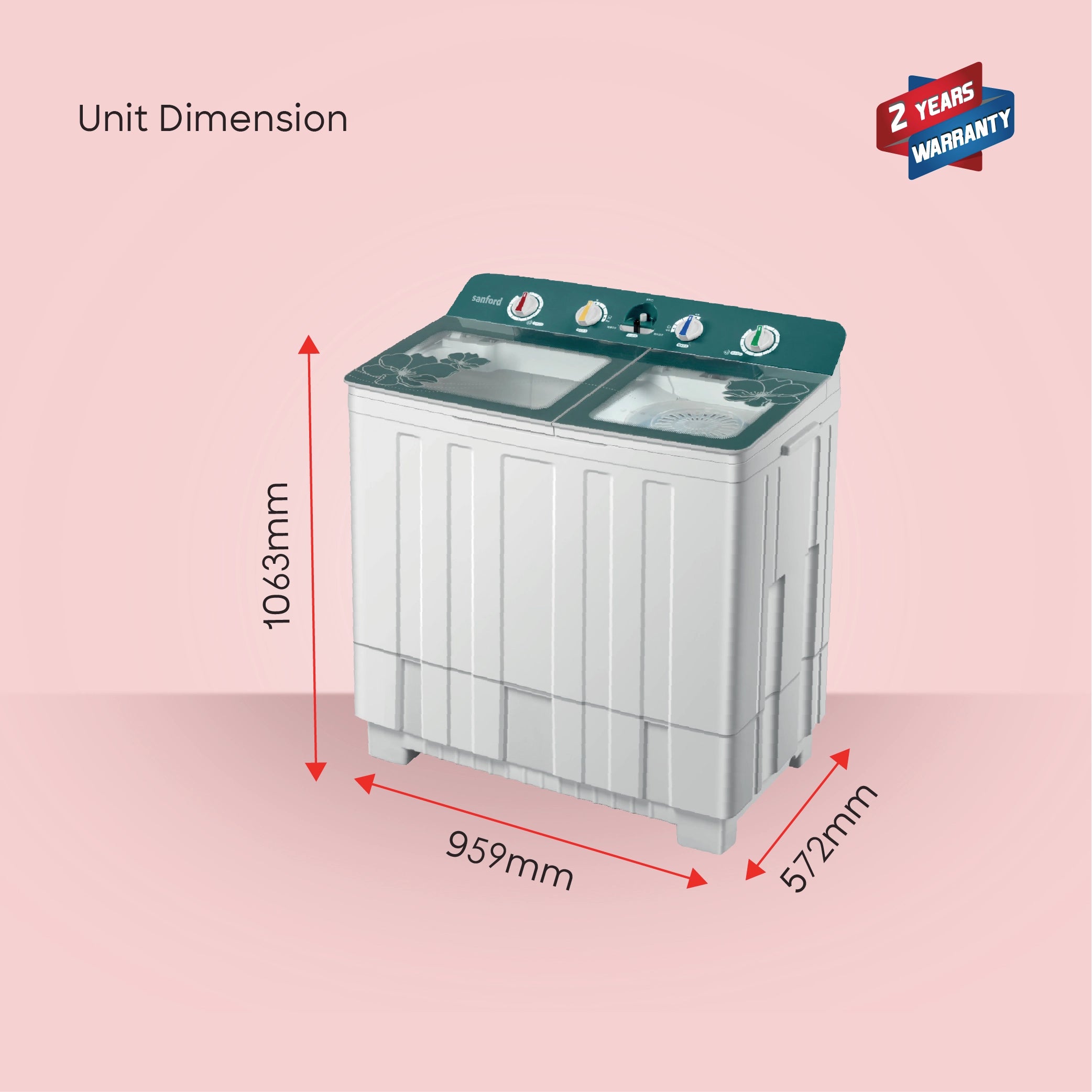 best washing machine Twin Tub 15kg Semi Automatic Air Dry Low Noise sanford 8