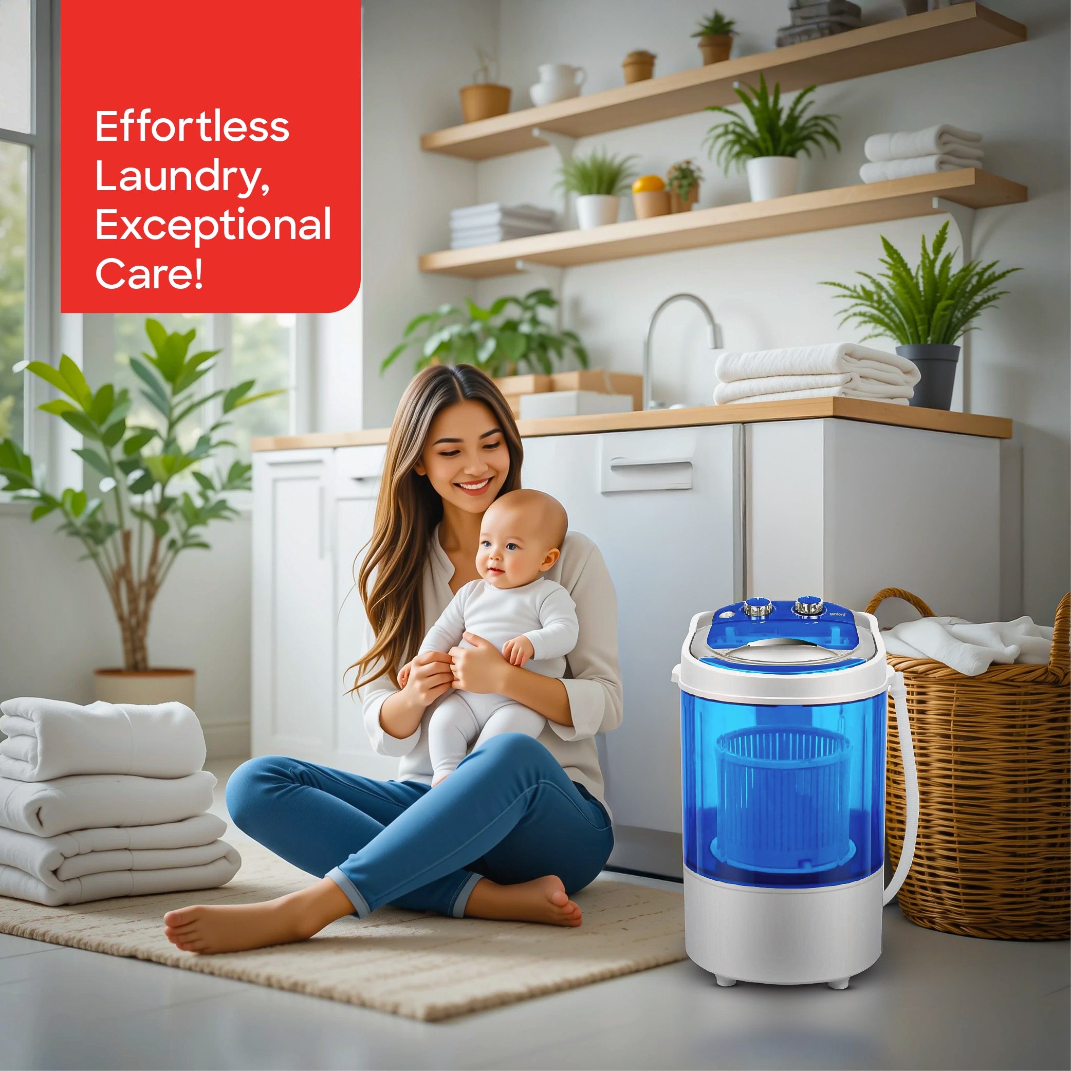 Single tub washing machine 2.5kg with compact design quick wash timer sanford 2