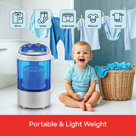 Sanford SF830W 2.5kg Single Tub Washing Machine – portable & lightweight feature callout