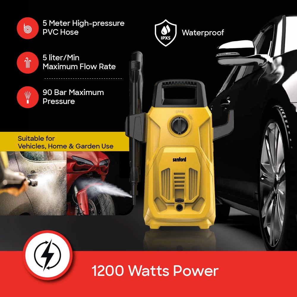 high pressure washer 90 bar 5L min auto stop 1200W sanford 3