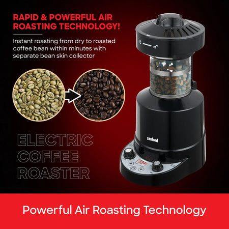 electric coffee roaster air roasting 2100W LED sanford 5