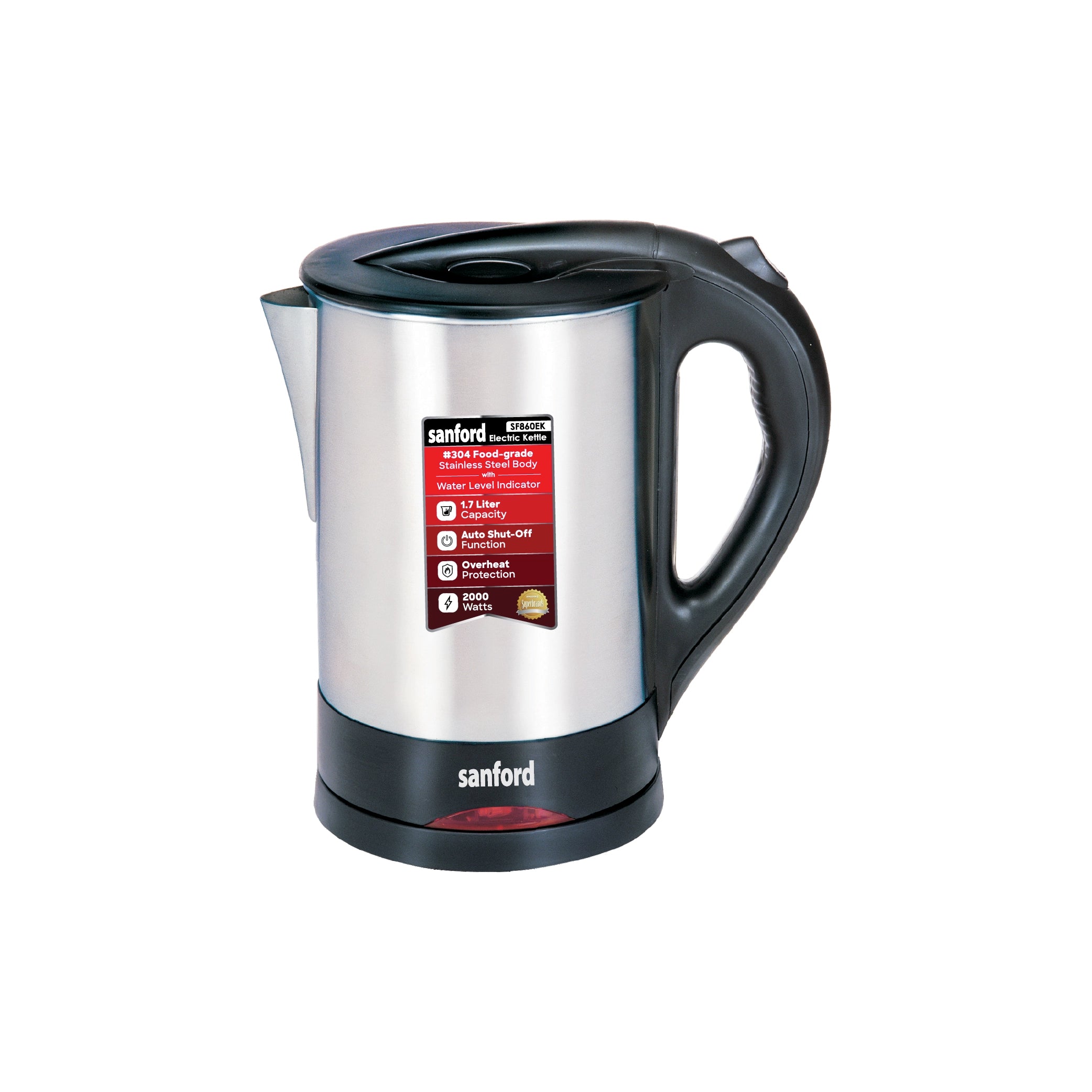 best electric kettle 1.7L stainless steel cordless sanford 1