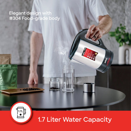 best electric kettle 1.7L stainless steel cordless sanford 4