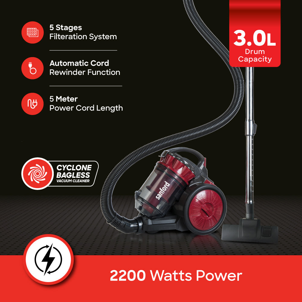 Sanford SF882VC 3.0L Vacuum Cleaner Cyclone Technology