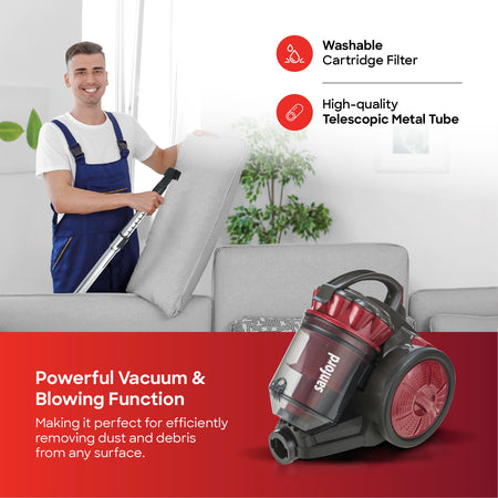 3L drum vacuum cleaner 2200W bagless cyclone sanford 4