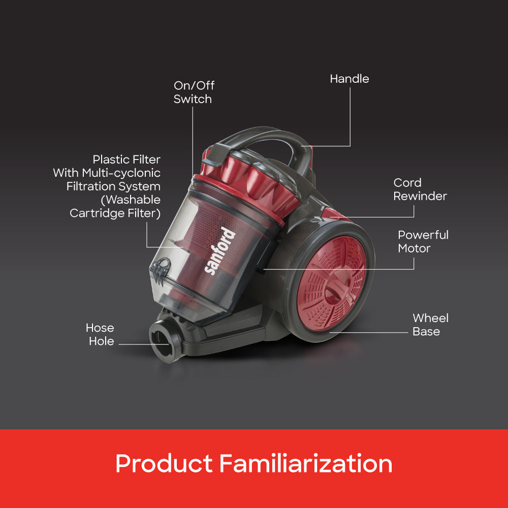 Sanford SF882VC Vacuum Cleaner Attachments Included