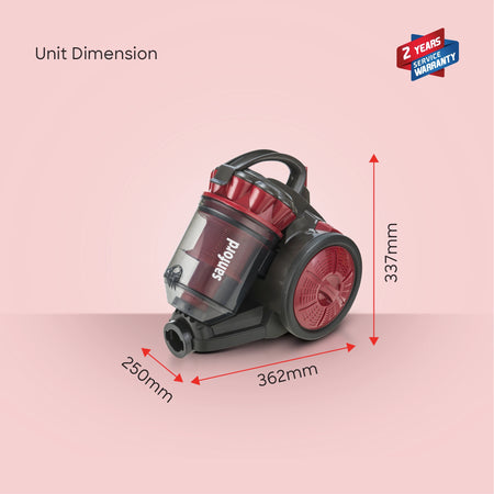 3L drum vacuum cleaner 2200W bagless cyclone sanford 6