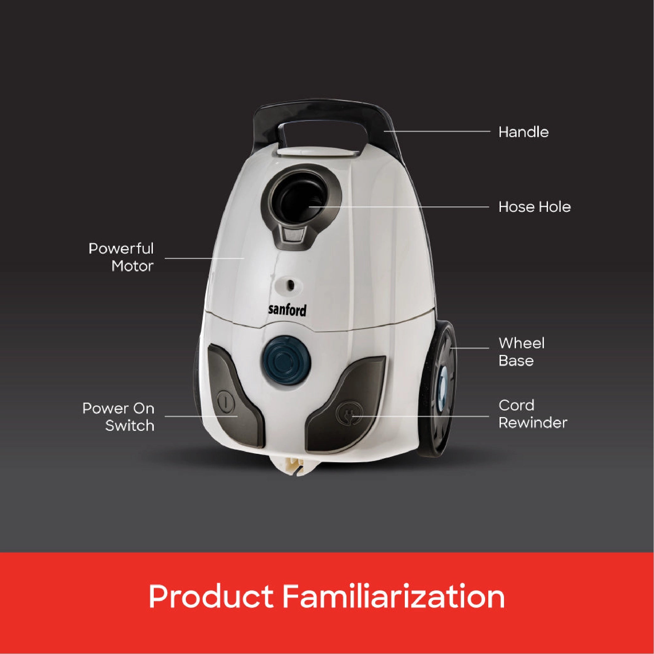 portable vacuum cleaner 2.5L Drum 2000W Blower Function sanford 5