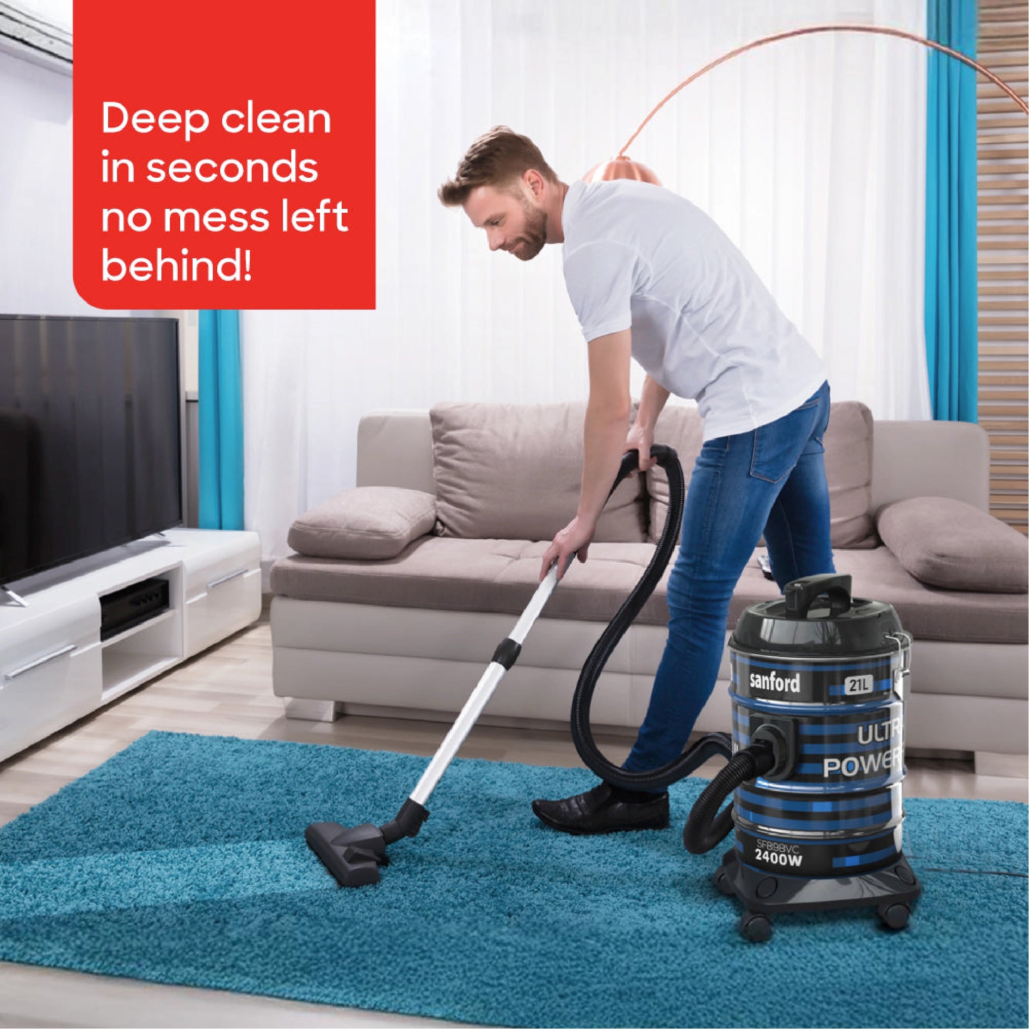 21L drum vacuum cleaner 2400W heavy duty blower function sanford 2