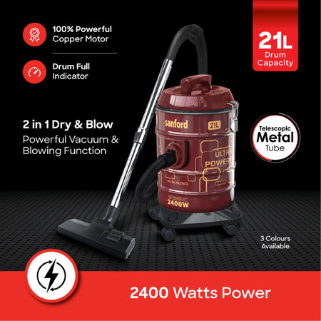 21L drum vacuum cleaner 2400W heavy duty blower function sanford 3