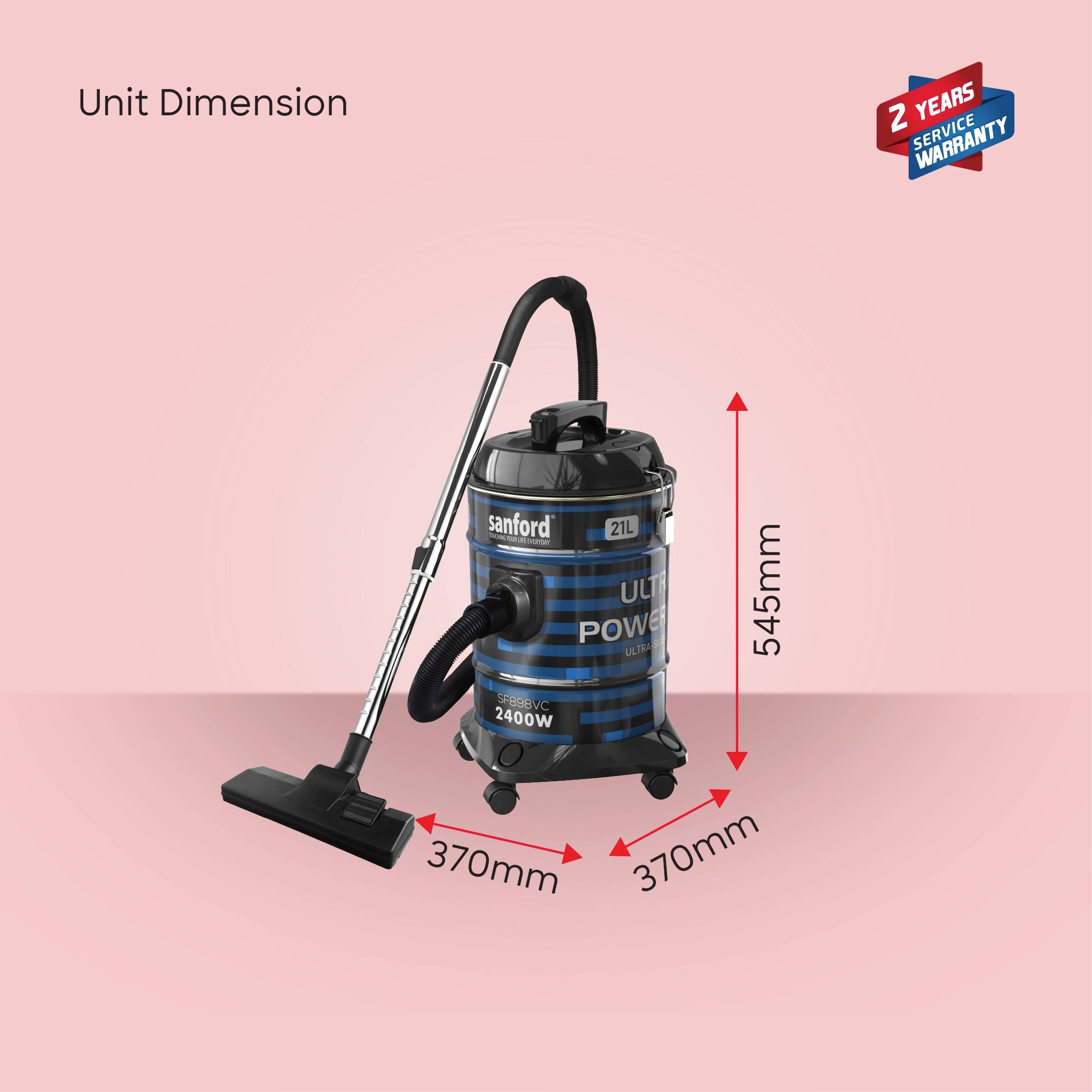21L drum vacuum cleaner 2400W heavy duty blower function sanford 6