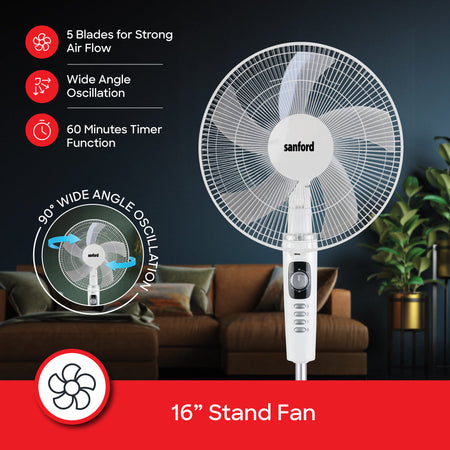 Sanford SF902SFN 16Ó Stand Fan 3-Speed Control