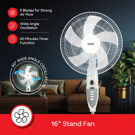 best stand fan 16 inch 5 blade sanford 3