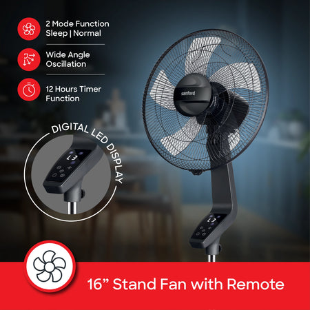 best stand fan 16 inch 5 blade smart wifi controlled sanford 3