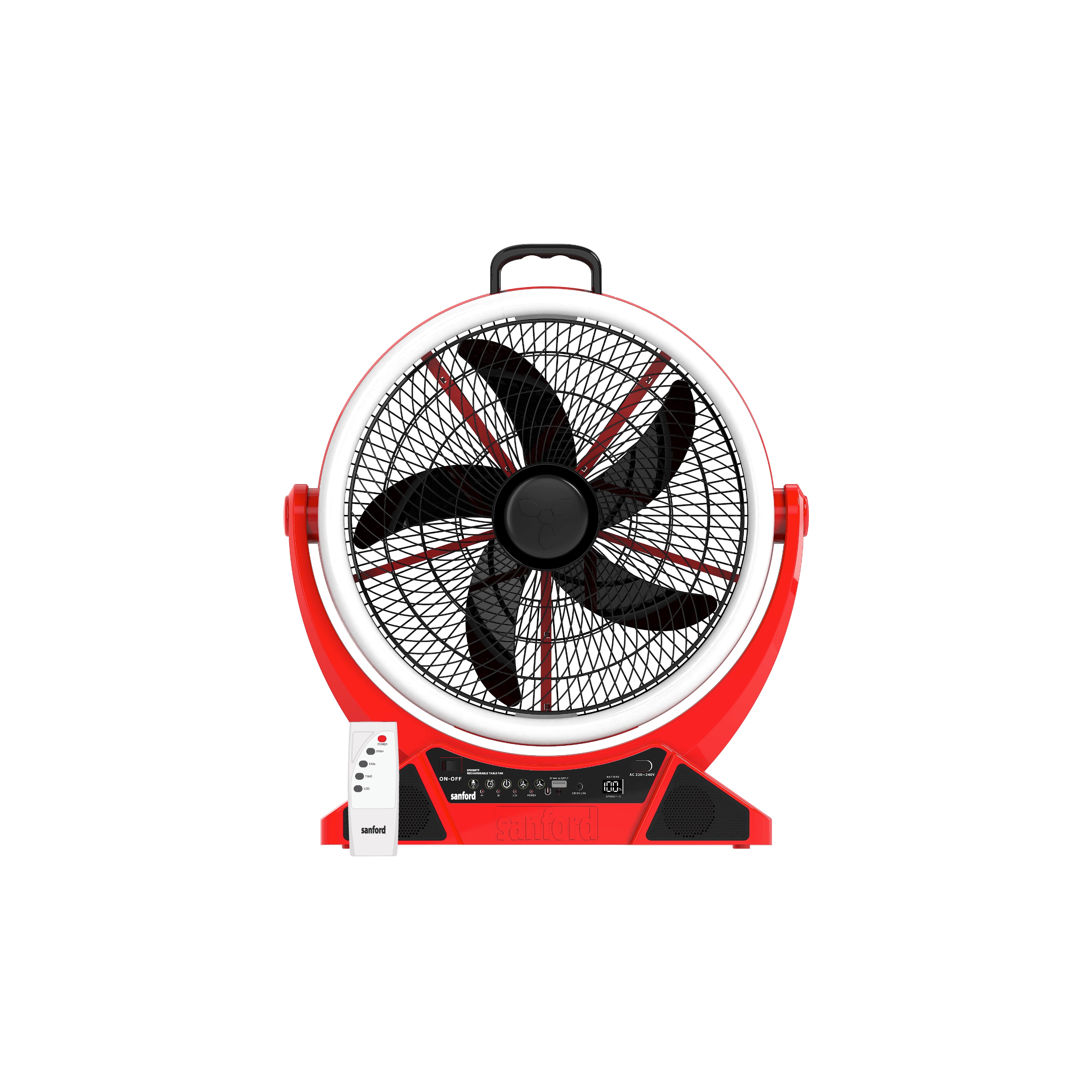 best rechargeable table fan 14 inch LED remote control sanford 1
