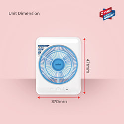 Sanford Box Fan Rechargeable 12 Inch AC DC LED Light USB Output Portable - SF919BFN
