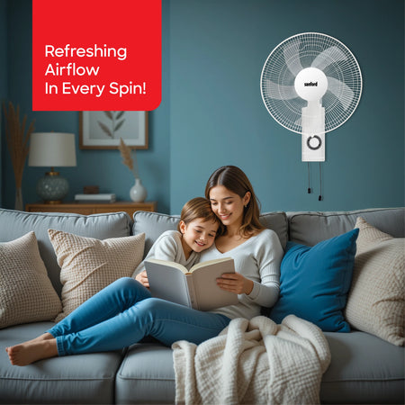 Sanford SF932WFN Wall Fan – cozy living room airflow setting