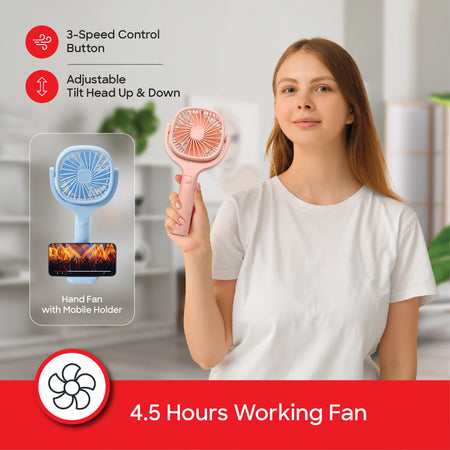 Rechargeable hand fan 4500RPM  3 speed control tilt head USB sanford 3