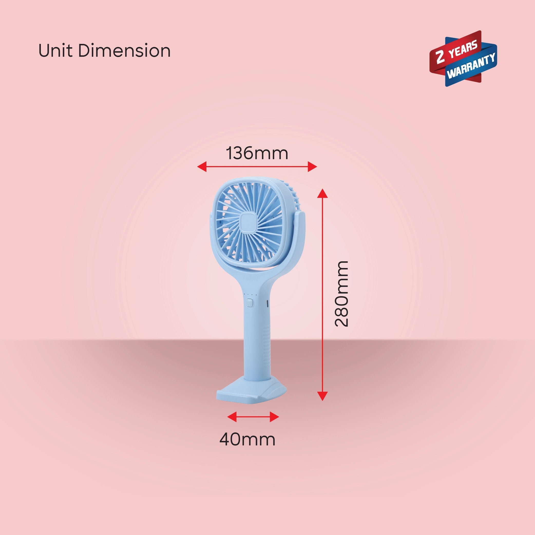 Rechargeable hand fan 4500RPM  3 speed control tilt head USB sanford 6