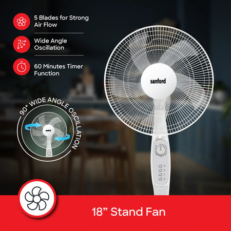 best stand fan 16 inch 60W Heavy-Duty Motor 3-Speed Adjustable sanford 3