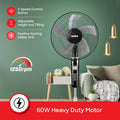 Sanford 16-Inch Stand Fan | 60W Heavy-Duty Motor | 3-Speed | 60-Min Timer | Adjustable Height & Oscillation - buysanford