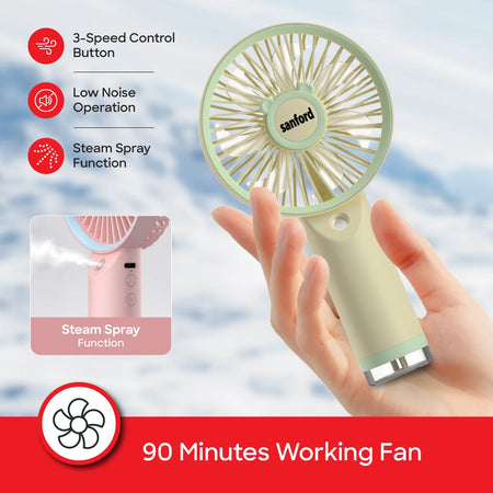 portable rechargeable hand fan USB charging 3 speed sanford 3