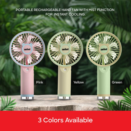 portable rechargeable hand fan USB charging 3 speed sanford 5