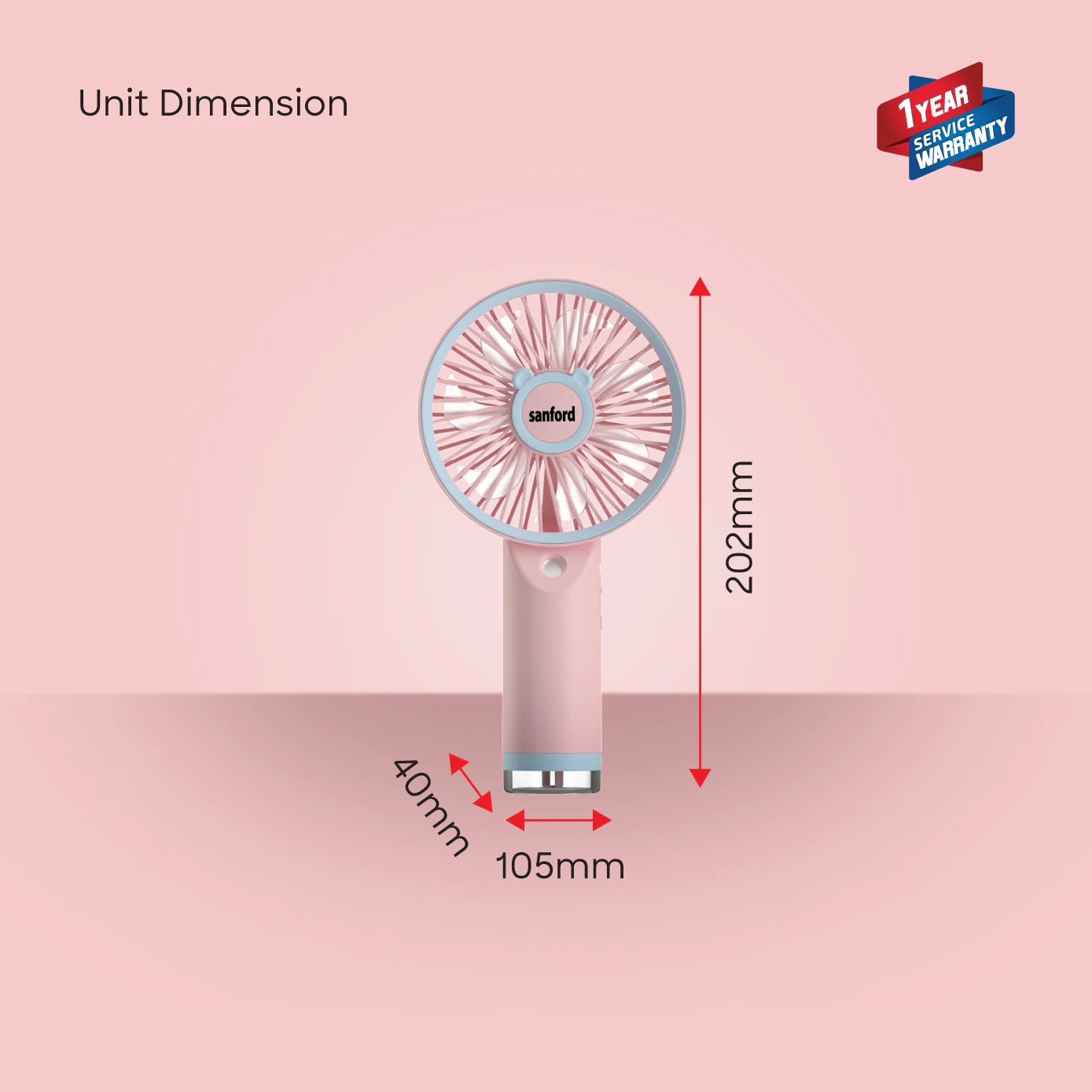 portable rechargeable hand fan USB charging 3 speed sanford 6