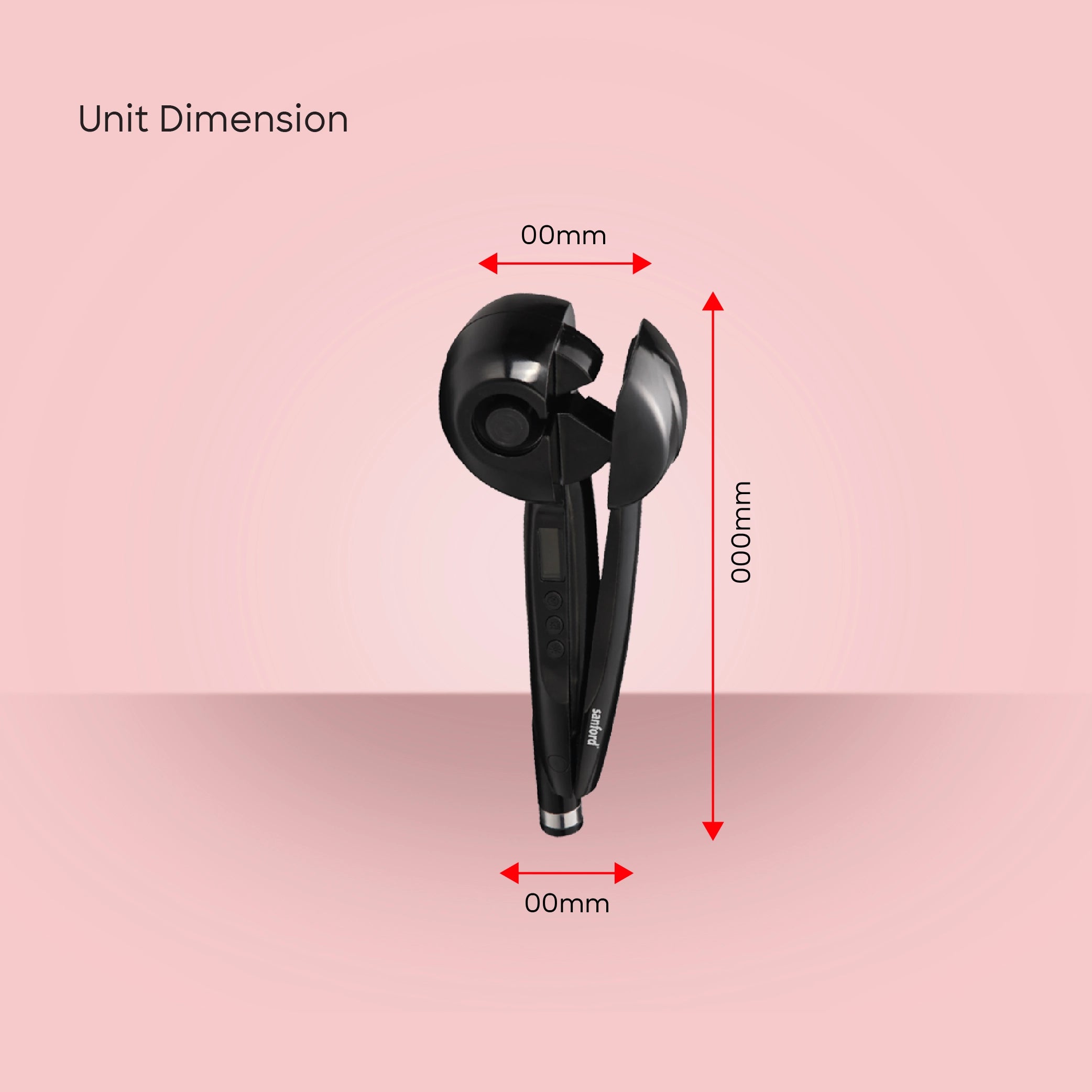 LCD display Auto hair curler 360 degree rotation and heat ready indicator sanford 6