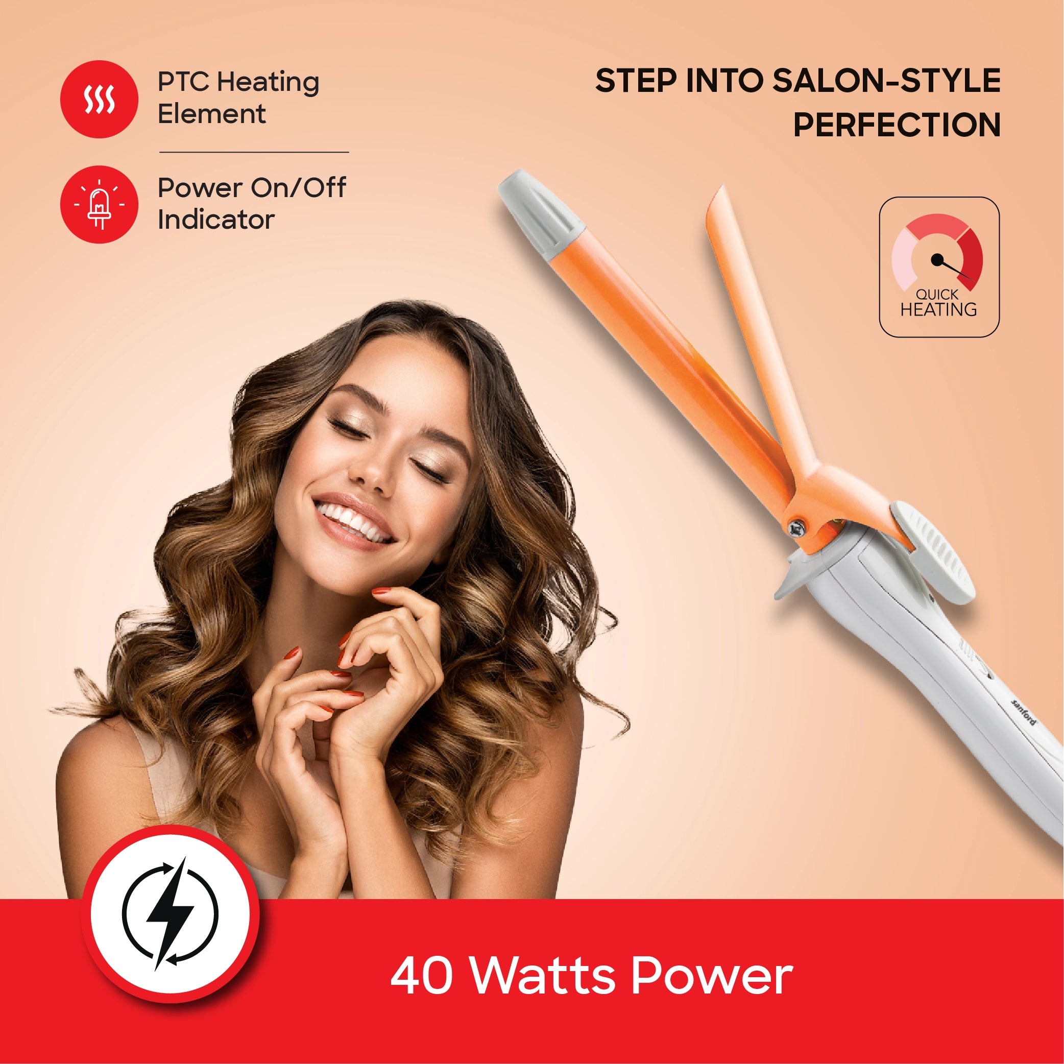 best hair curler max temperature 200°C 40W sanford 3