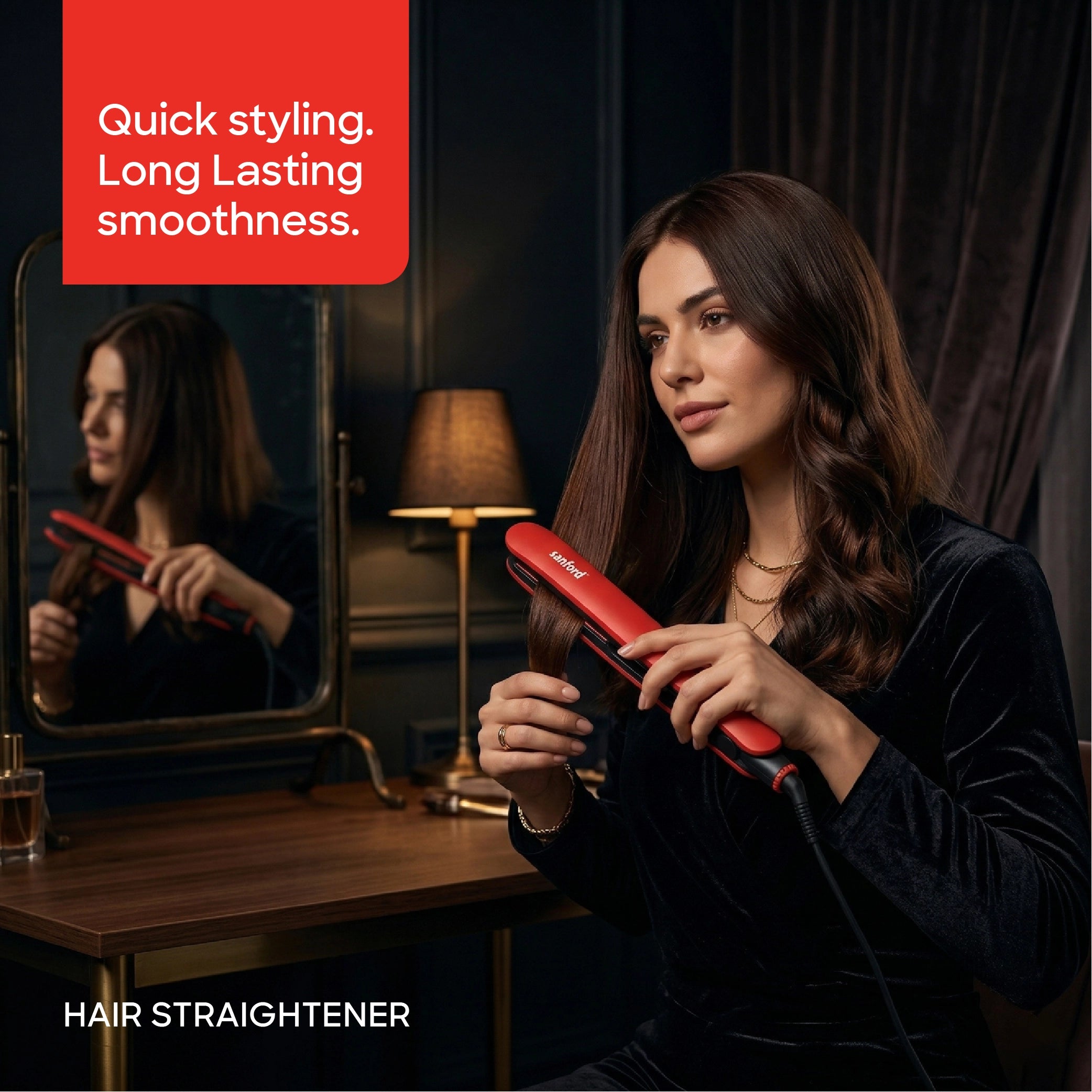 Ceramic coated hair straightener silicone surface and 360 swivel cable sanford 2