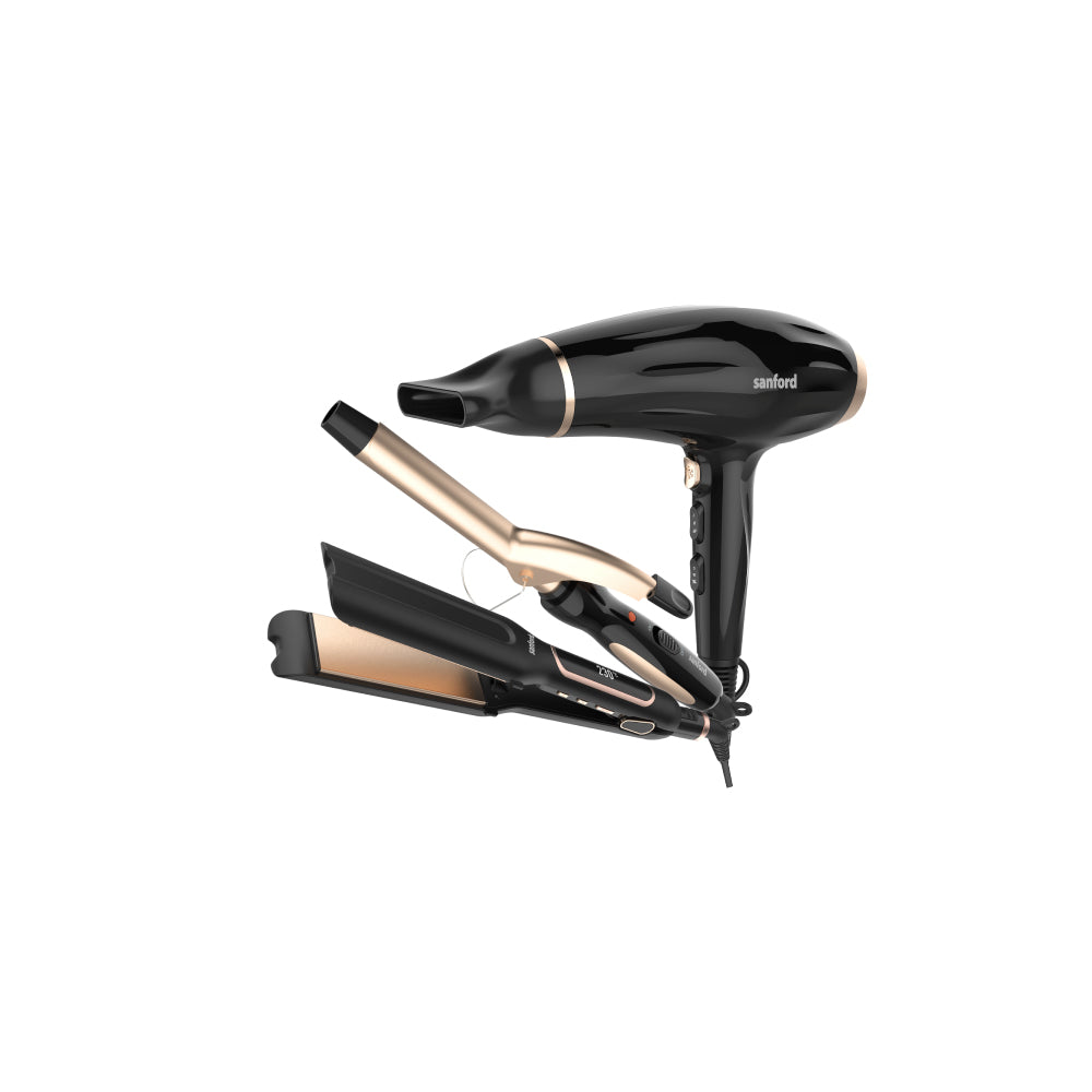 Sanford Hair Care Combo with Straightener, Curler & Dryer | SF9681PCC BS