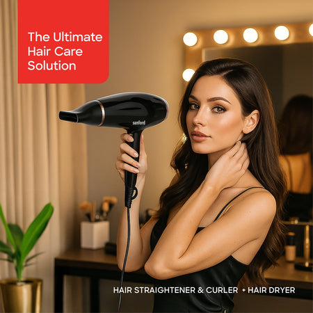 4 in 1 hair styling kit with dryer straightener curler 2200W power sanford 2