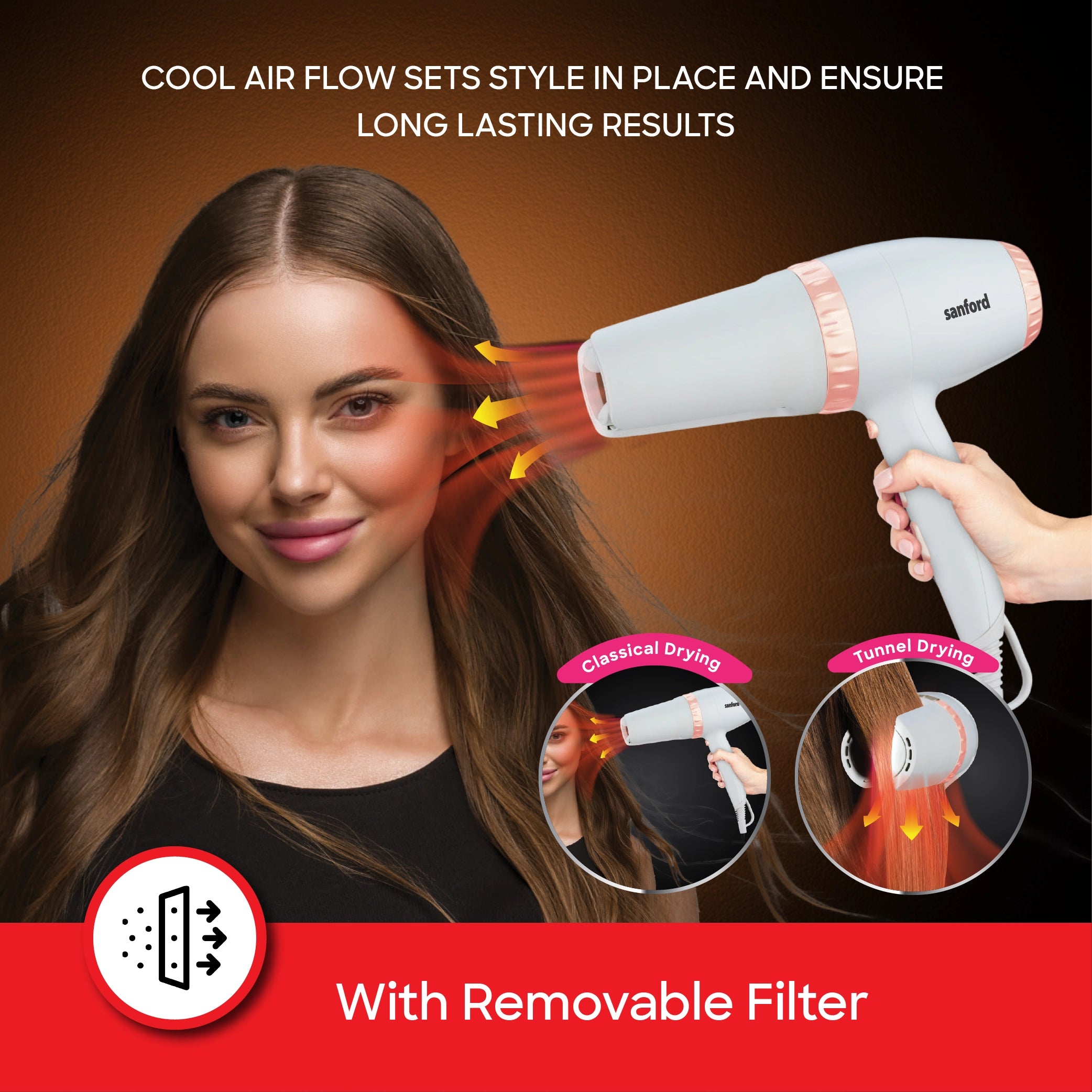 best hair dryer 2000W AC Motor 2 in 1 Drying Modes sanford 5