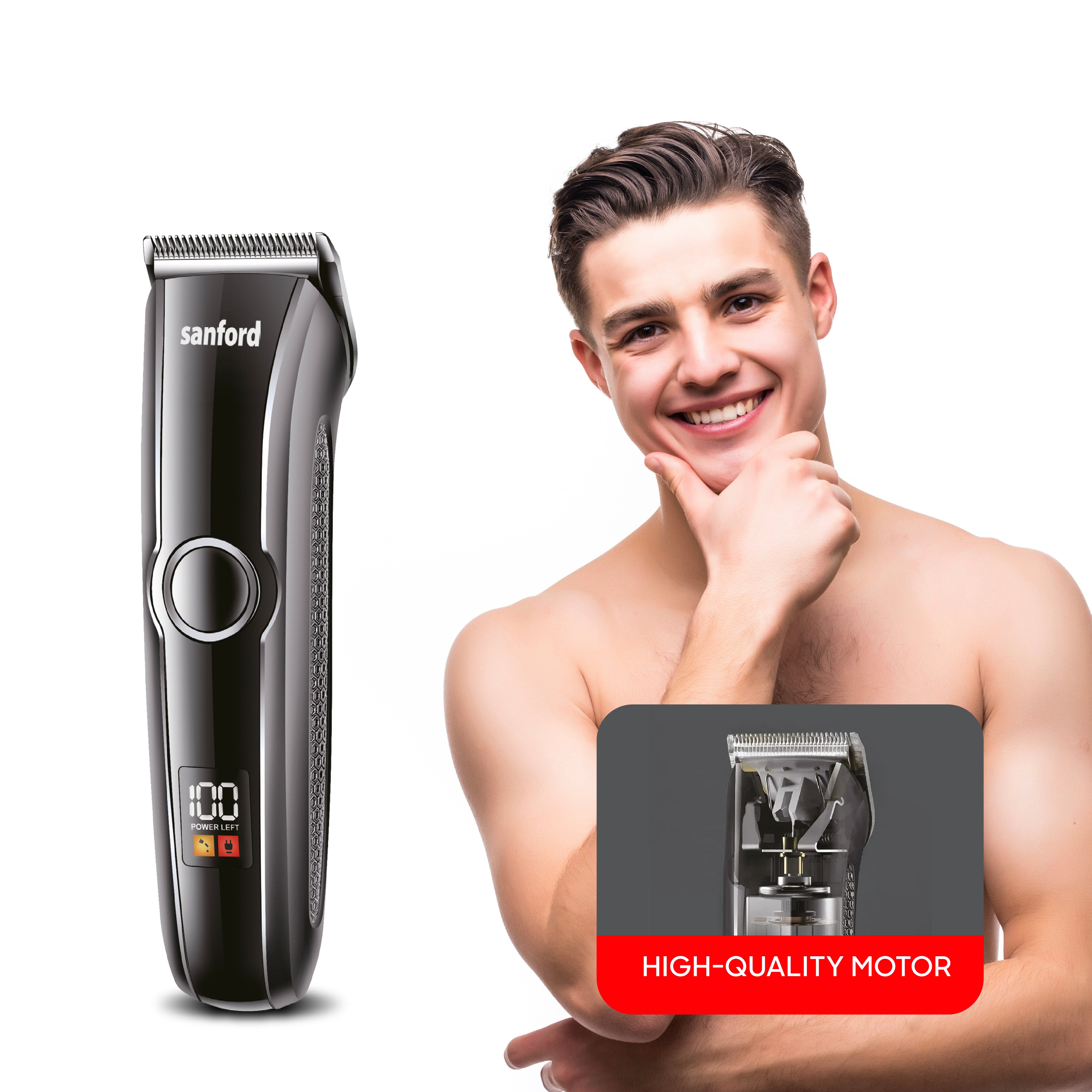best hair trimmer U blade 6500 RPM motor LED display & long runtime sanford 4