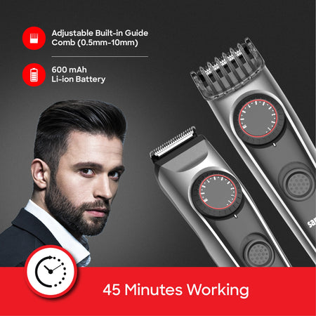 rechargeable hair and beard trimmer 45 min type C charging sanford 3