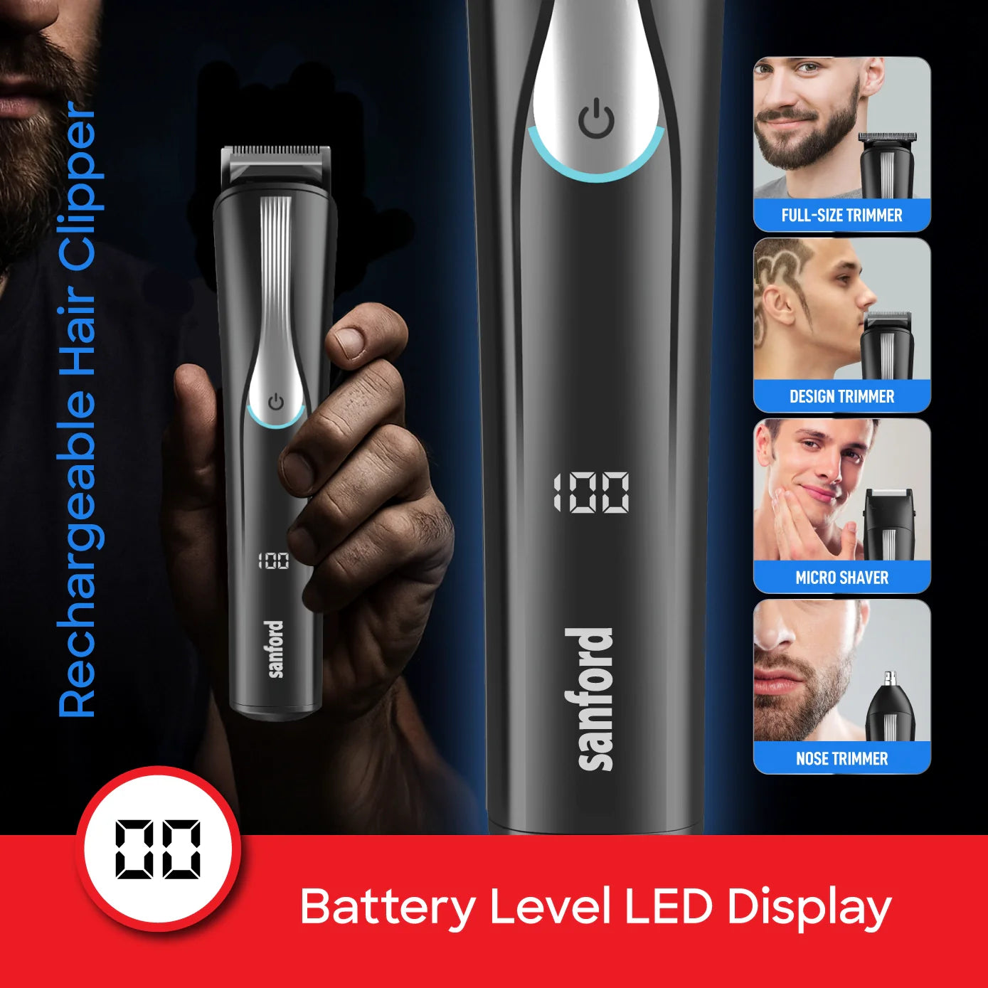 best rechargeable hair clipper 14 in 1 professional grooming kit sanford 4
