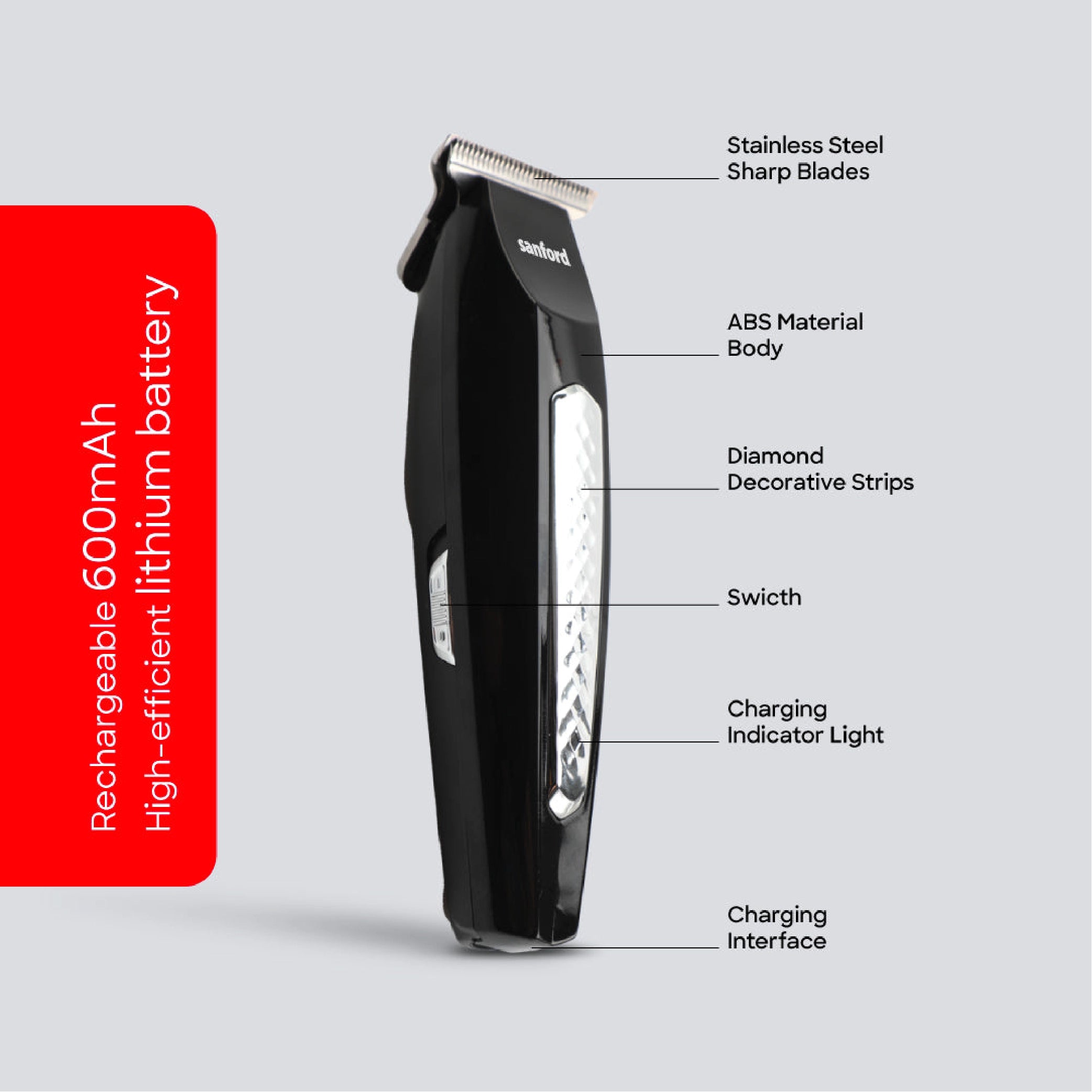 best hair trimmer stainless steel blade 4500 RPM motor & LED indicator sanford 7