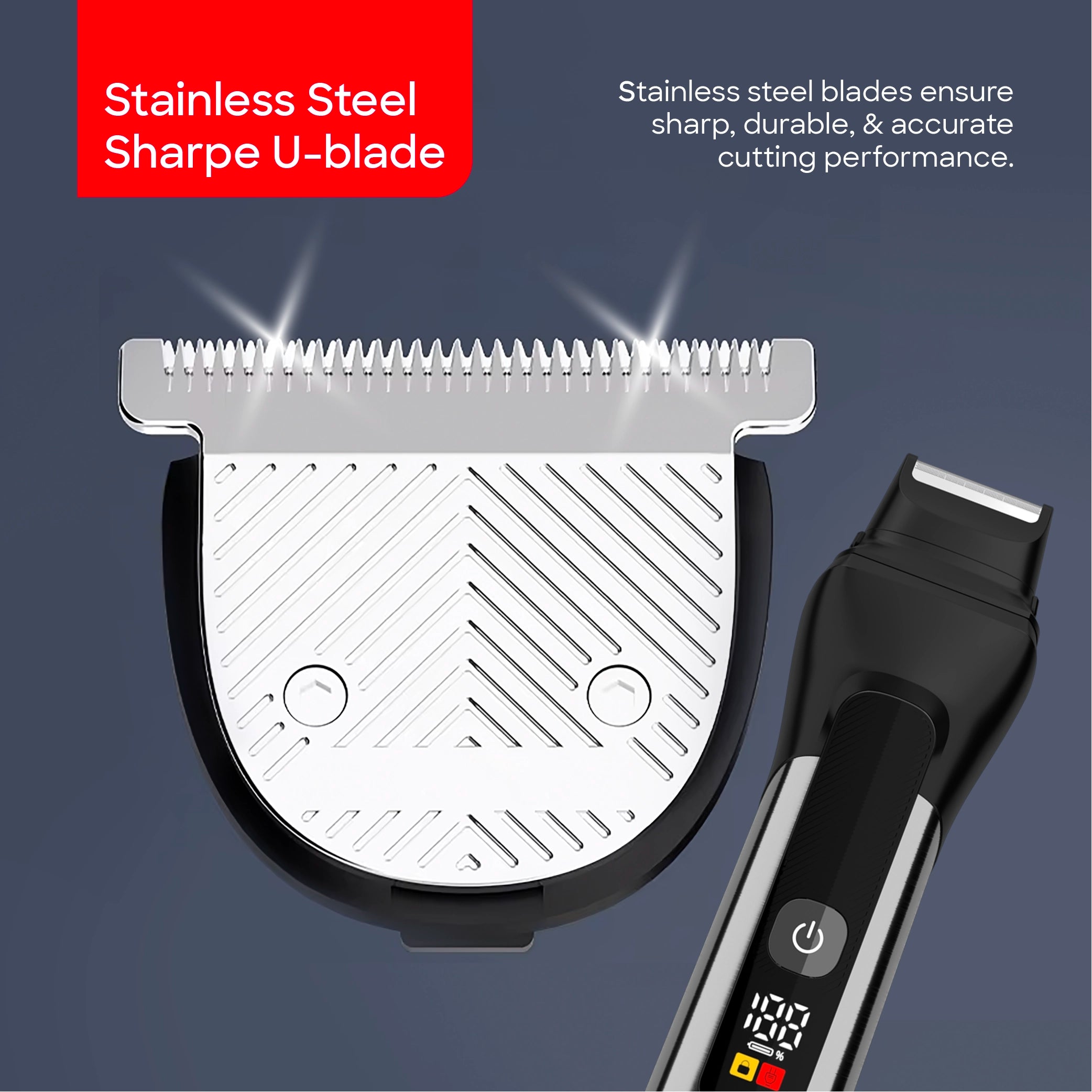 12 in 1 grooming kit with waterproof LED display and 120 min sanford 5