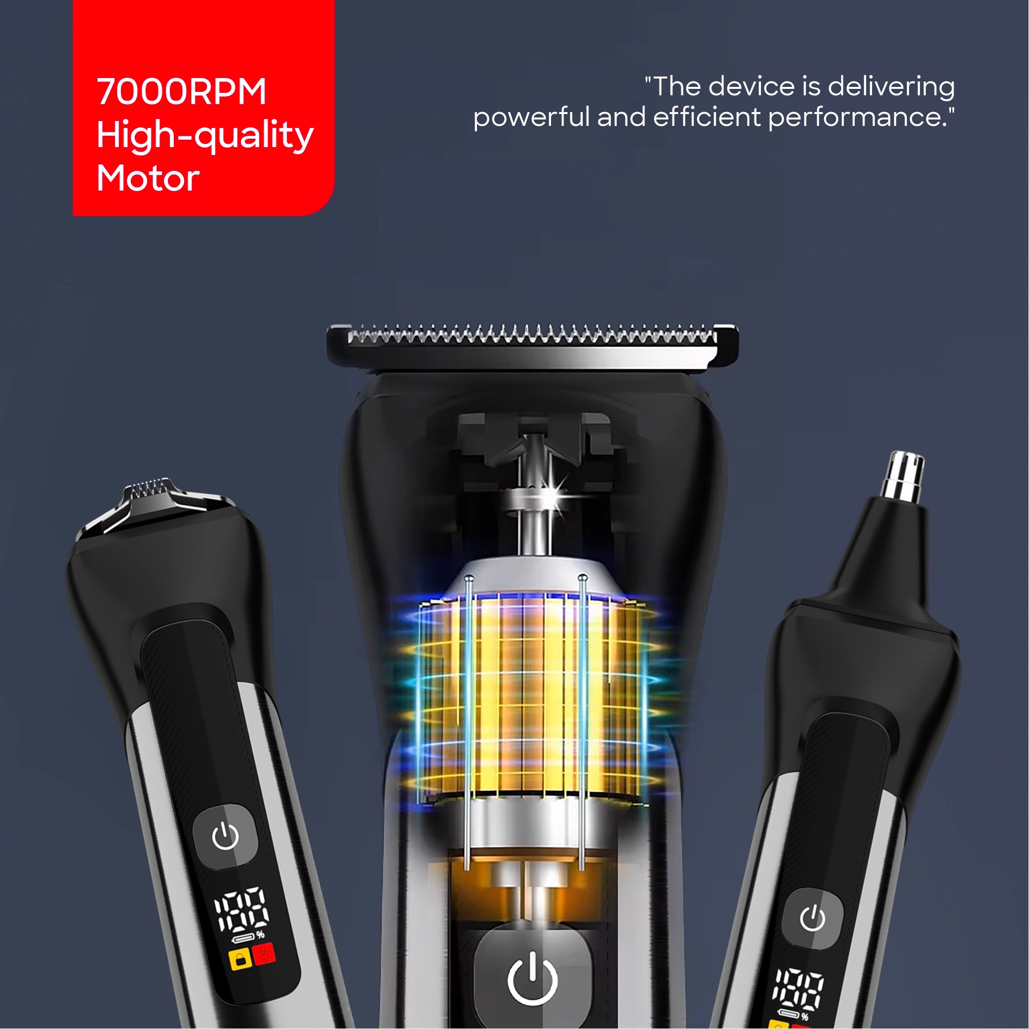 12 in 1 grooming kit with waterproof LED display and 120 min sanford 6