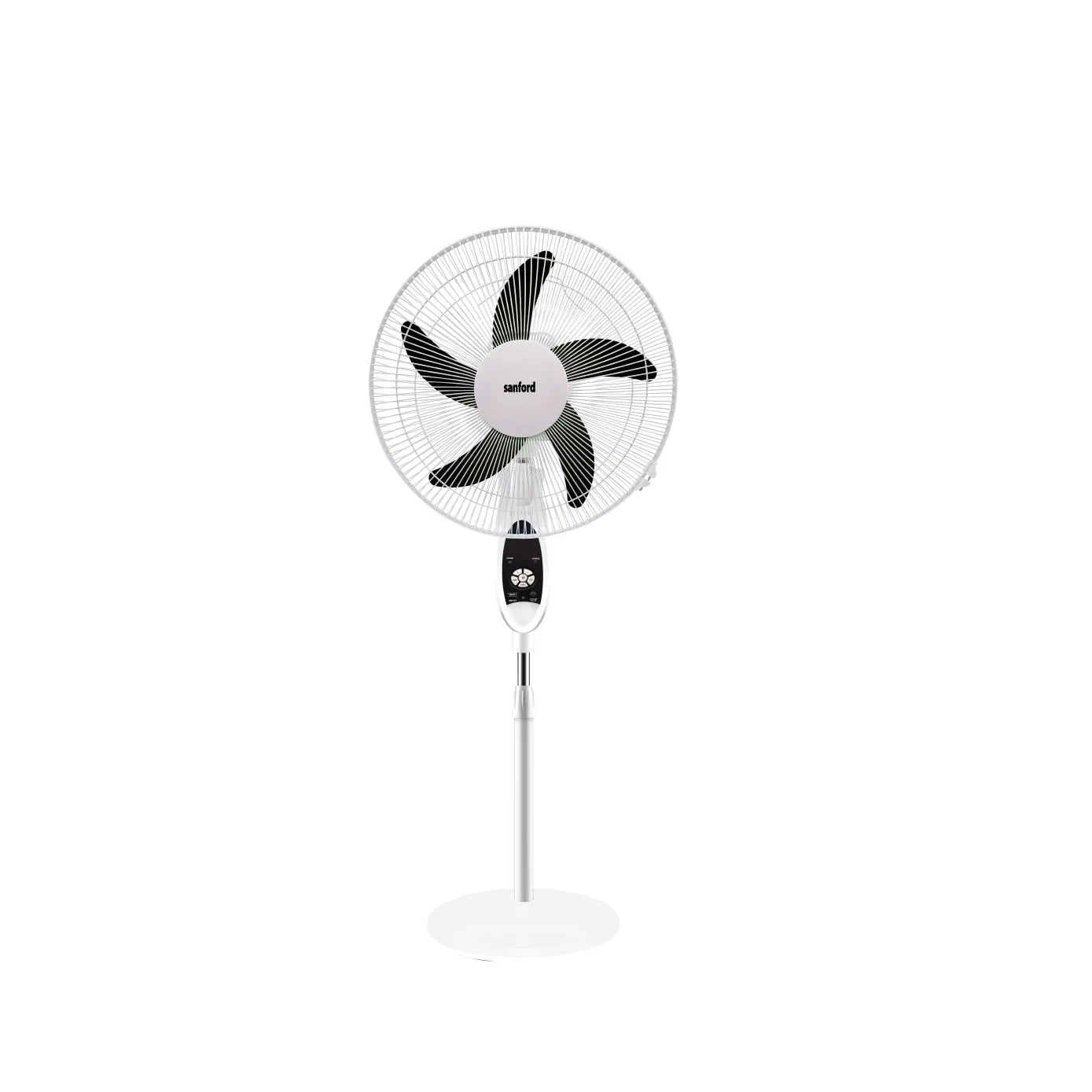 18 inch rechargeable stand fan 9 speeds LED light  AC DC operation 60W copper motor sanford 1