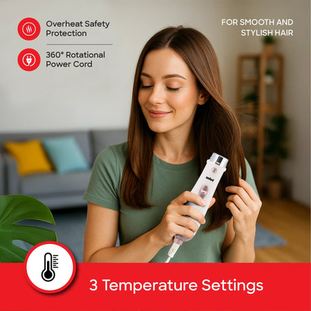 Sanford SF9752HS 4-in-1 Hair Styler – 3 temperature settings & overheat protection feature callout