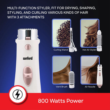 Sanford SF9752HS 4-in-1 Hair Styler – 800W power multi-function styler feature callout